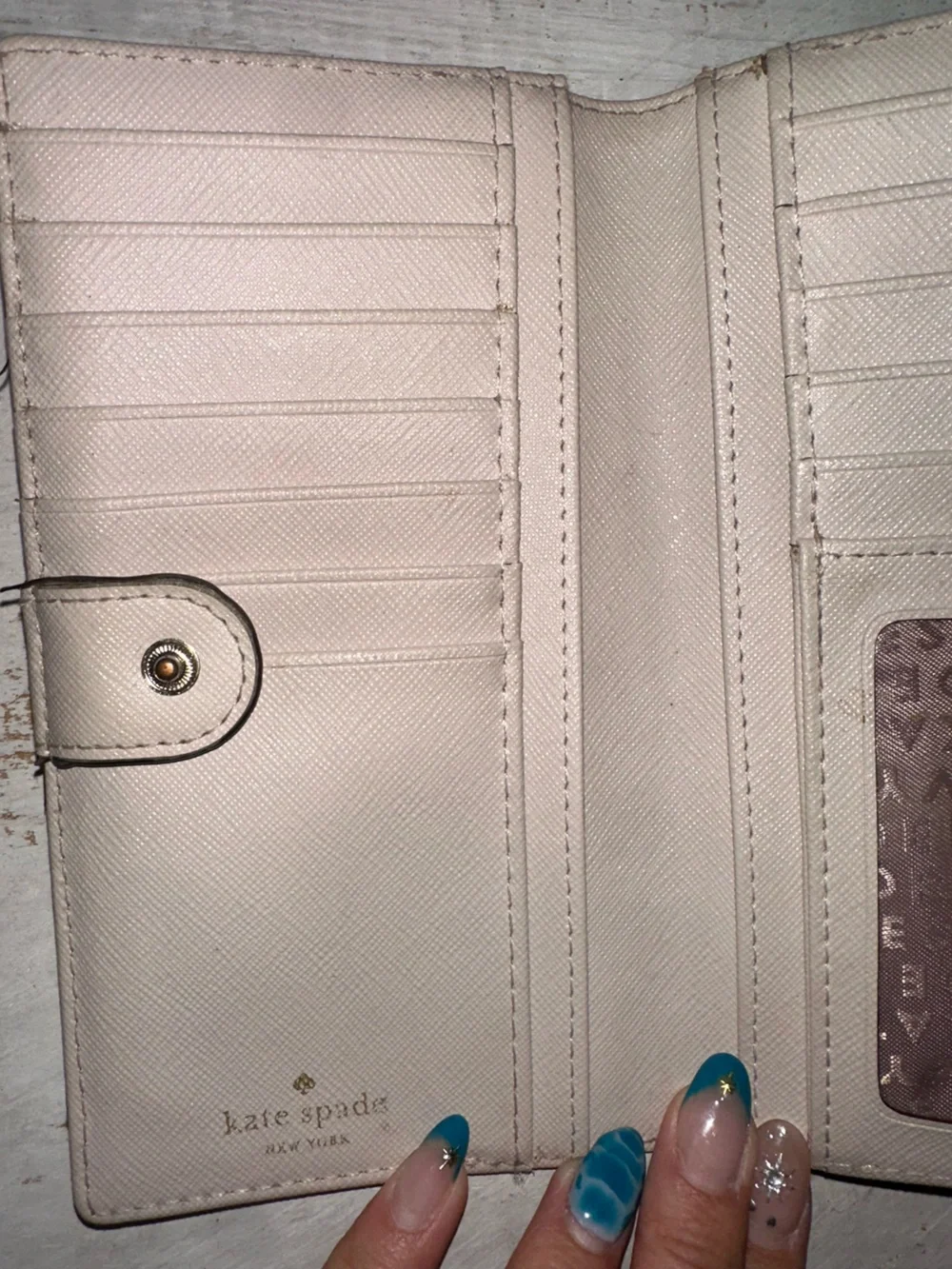 kate spade Two-Tone Cream and Beige Long Wallet